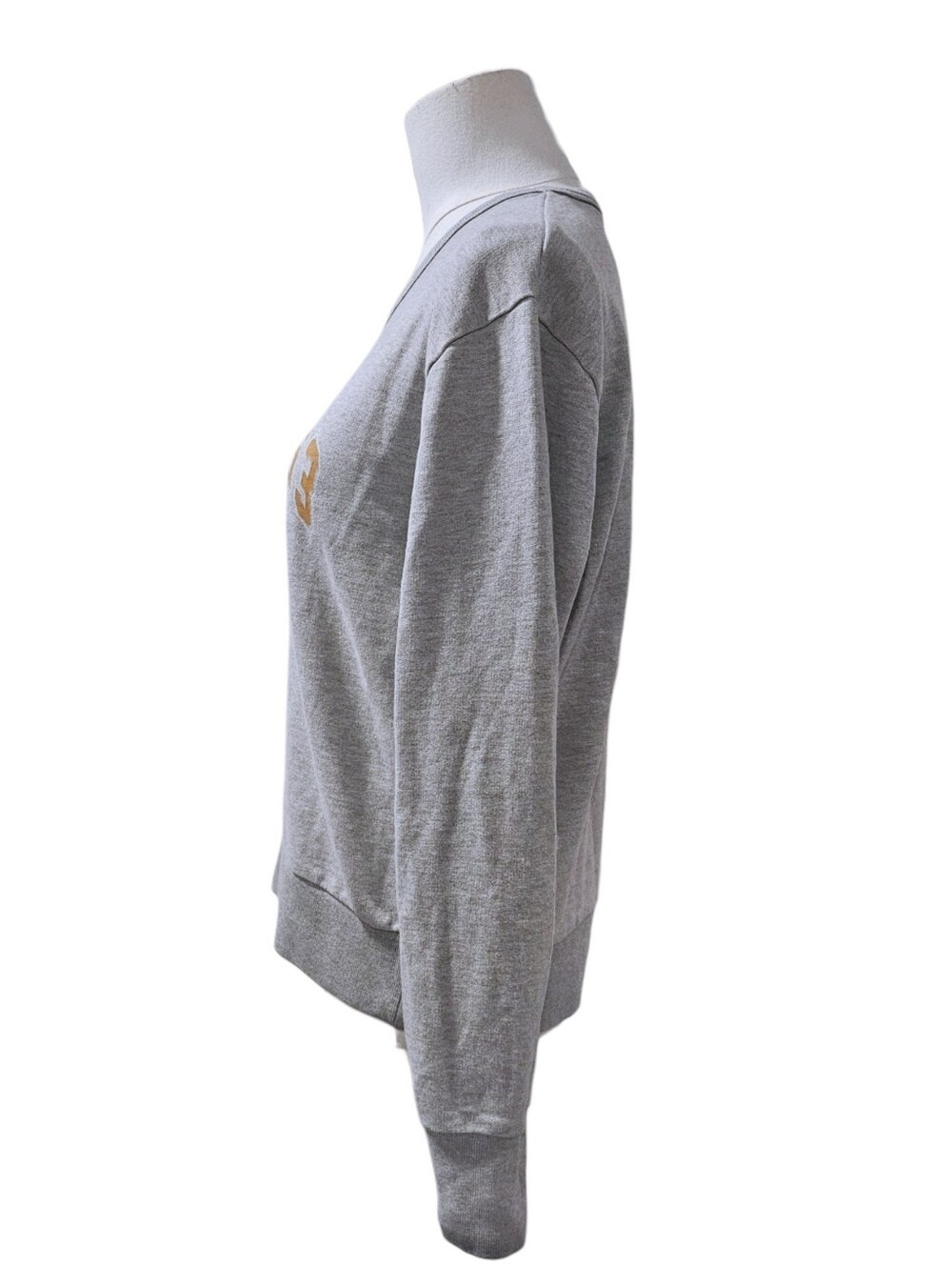 Frye Light Gray Crewneck Sweatshirt with Gold Lettering M - Picture 3 of 5
